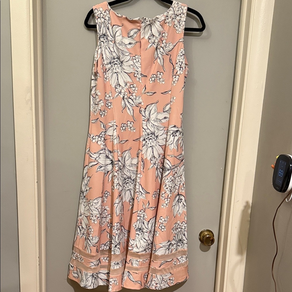 Calvin Klein Peach Floral Midi Dress - Picture 4 of 4